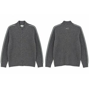Toad&Co Full Zip Sweater Mens Large Gray Lambswool Ribbed Mock Neck Cabin Rustic